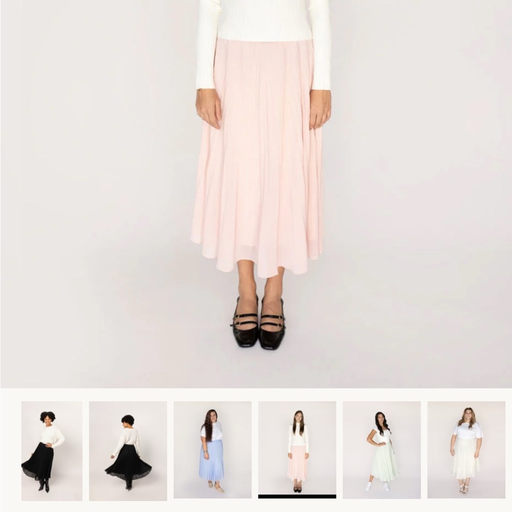 Gentle Fawn Soft Pink Midi Skirt